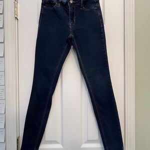 Dark Wash Old Navy MidRise Rockstar Super Skinny 26" Inseam Size 00